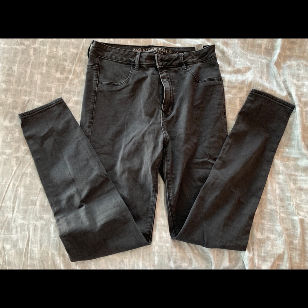 AE faded black jeans- Sky High Jegging